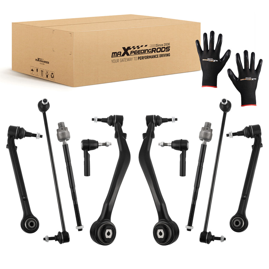 10x Front Lower Control Arms Tie Rods Sway Bars compatible for Chevy Camaro 2010-2015