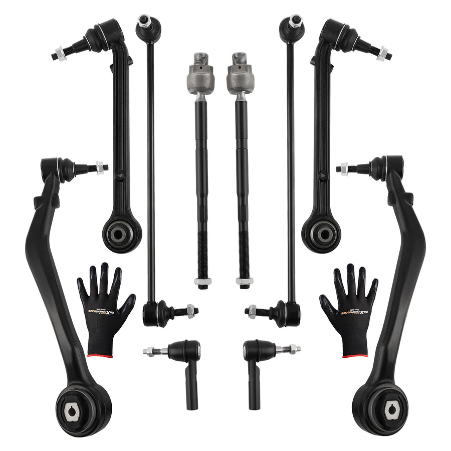10x Front Lower Control Arms Tie Rods Sway Bars compatible for Chevy Camaro 2010-2015