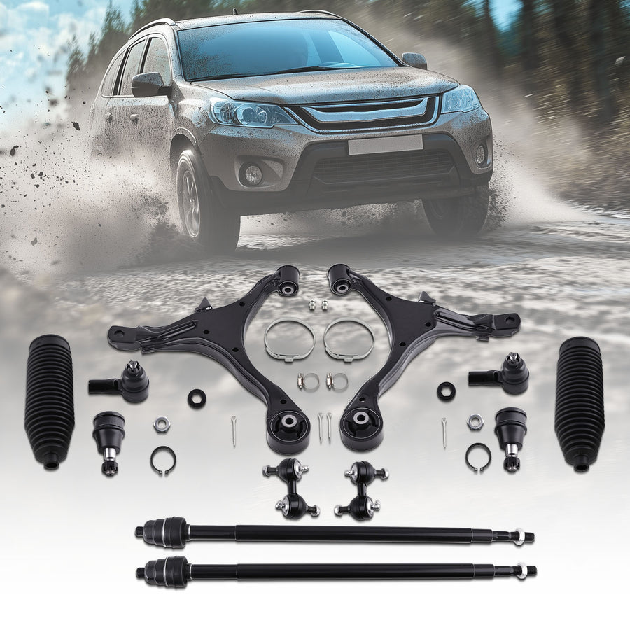 12pcs Front Suspension Lower Control Arms Kit Compatible for Honda CR-V 2002 2003 2004