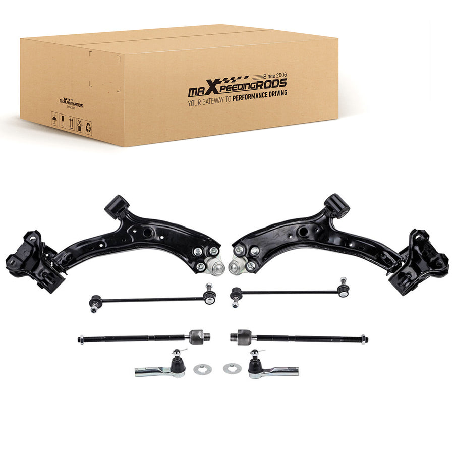 8x Front Lower Control Arm Sway Bar Tie Rods compatible for Honda CR-V CRV 2007-2011