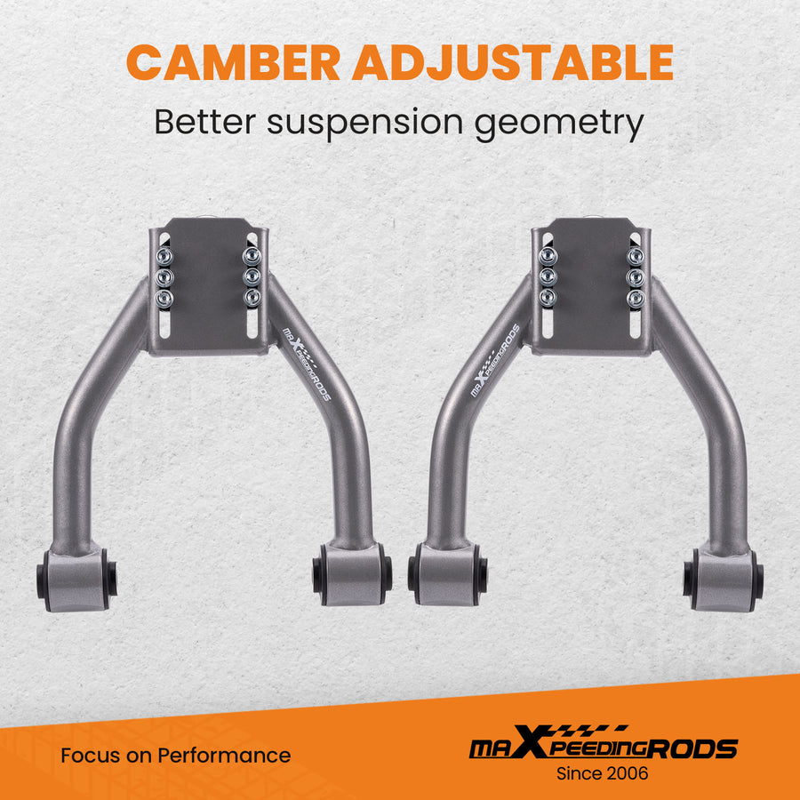 Pair Adjustable Front Upper Camber Arms -2/+3 compatible for Honda CRV CR-V 1997-01 RD1-RD3