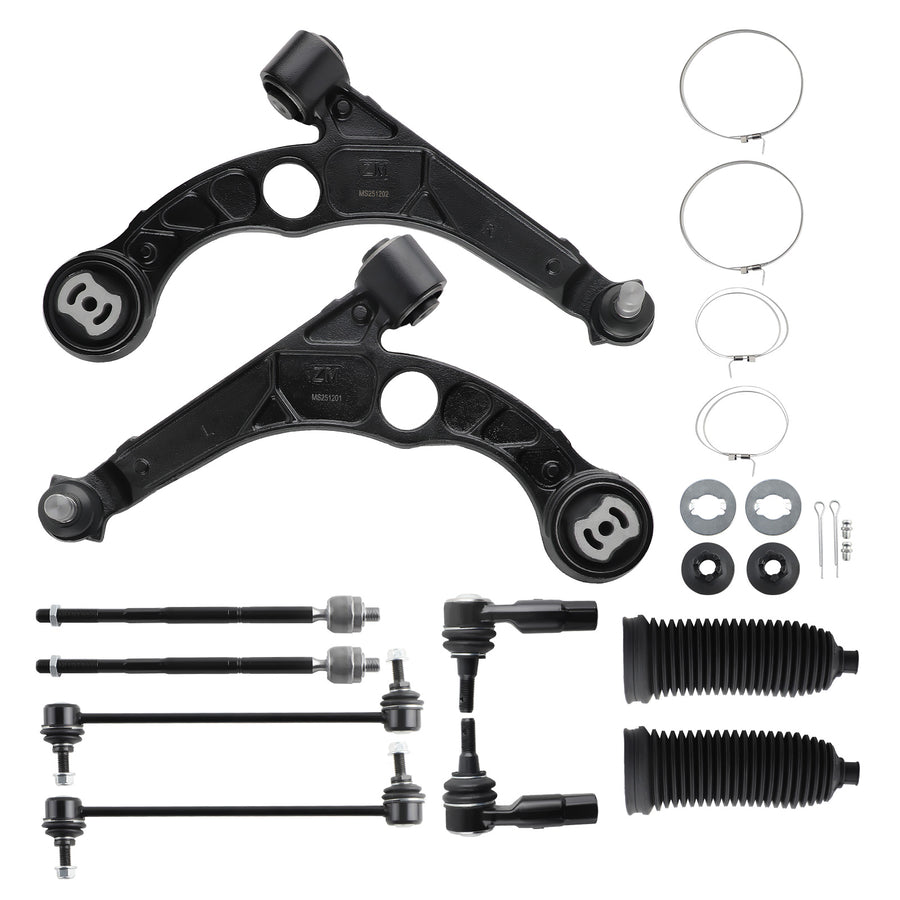 Front Lower Control Arms Sway Bars Tierods compatible for Dodge Dart compatible for Chrysler 200 2015-2017