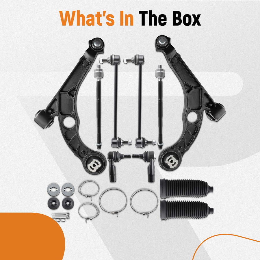 Front Lower Control Arms Sway Bars Tierods compatible for Dodge Dart compatible for Chrysler 200 2015-2017