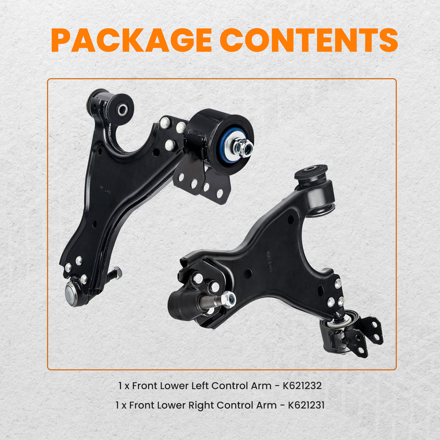8x Front Lower + Rear Upper Control Arms for 07-17 compatible for GMC Acadia Enclave Traverse