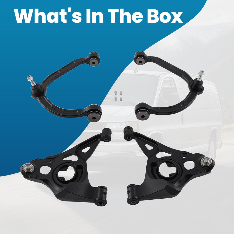 Front LowerUpper Control Arm w/ Ball Joint for 2003 - 2013 compatible for GMC Savana 3500