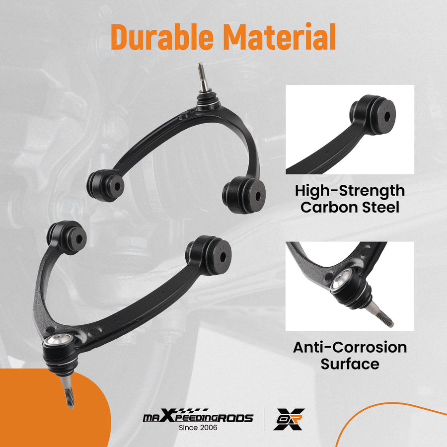 8x Front UpperLower Control Arms compatible for Chevrolet Silverado 2007 2008 2009 - 2013