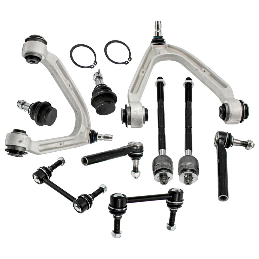 10x Front Upper Control Arm Ball Joint Tie Rods Sway Bar compatible for Hummer H3 2006-2010
