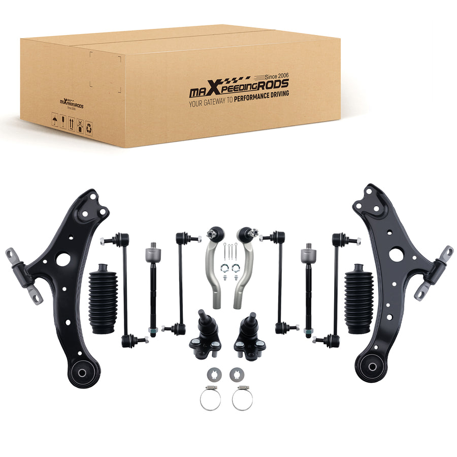 14PC Front Lower Control Arms Ball Joint Set compatible for Toyota Highlander 2001-2003 AWD