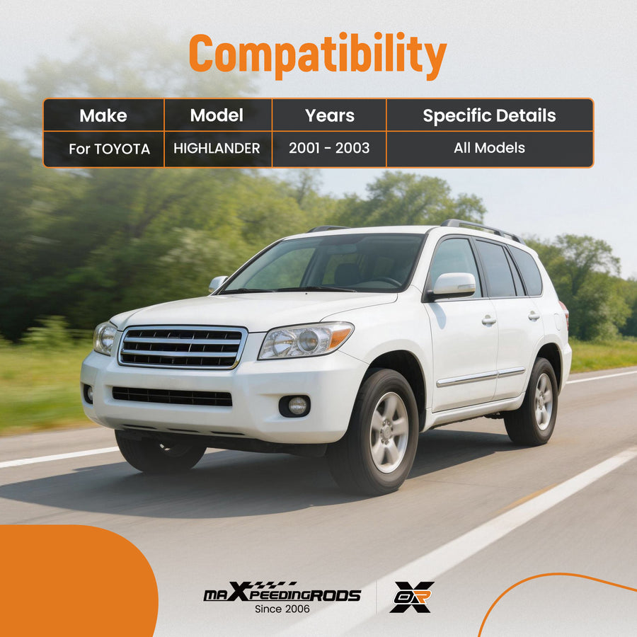 6PC Front Steering Tie Rod Set compatible for Toyota Highlander 2001-2003 All Models