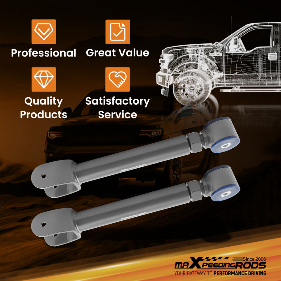 Complete Set Adjustable Control Arms for 1997-2006 compatible for Jeep Wrangler TJ w/ Spacers