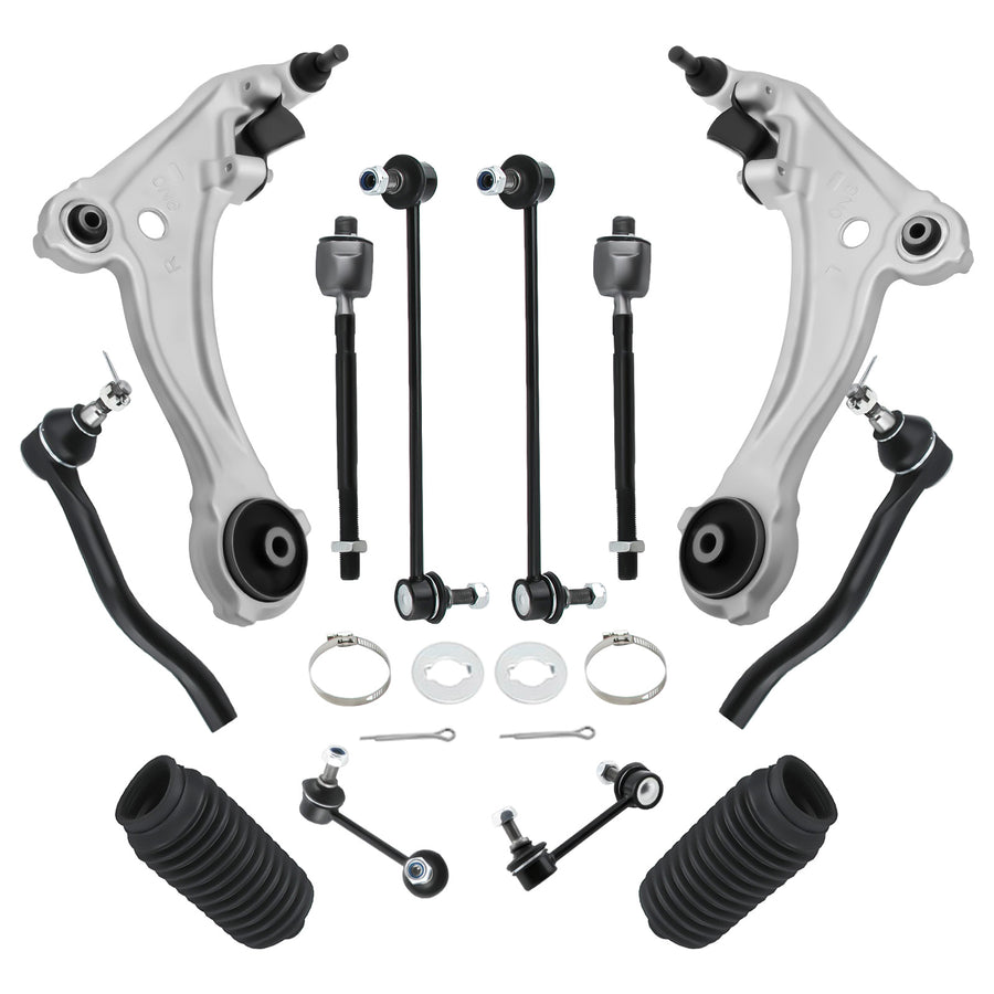12x Front Suspension Kit Control Arm w/Sway Bar Link compatible for Nissan Maxima 2009-2014