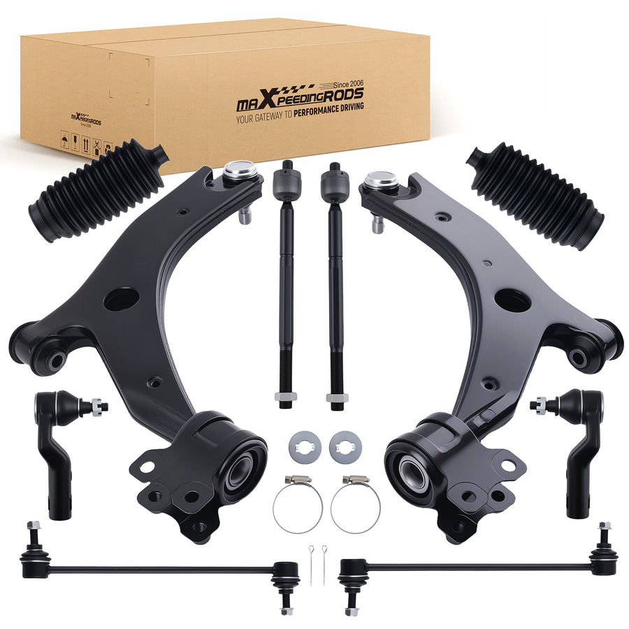 10PC Front Lower Control Arms w/ Ball Joint compatible for Mazda 3 2007-2009 Turbocharged