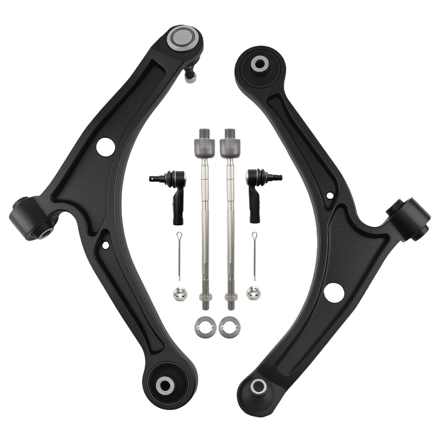 6x Front Lower Control Arms Tie Rods Kit compatible for Honda Ridgeline 2006 2007-2014 3.5L