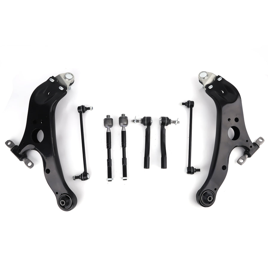 Front Lower Control Arm w/ Ball JointsTie Rod End compatible for Toyota Sienna 2011-2020