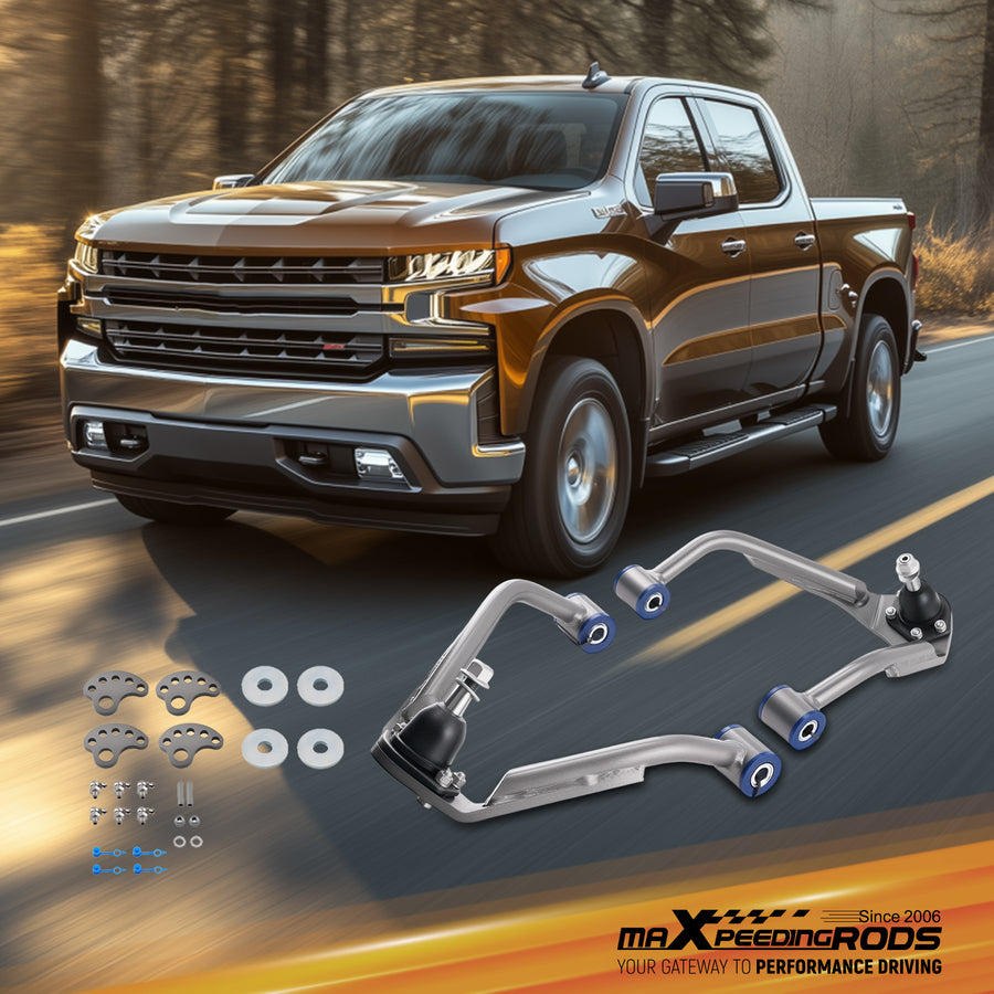 Front Upper Control Arms Alignment Kit compatible for Chevy Silverado 1500 compatible for GMC Sierra 19-23