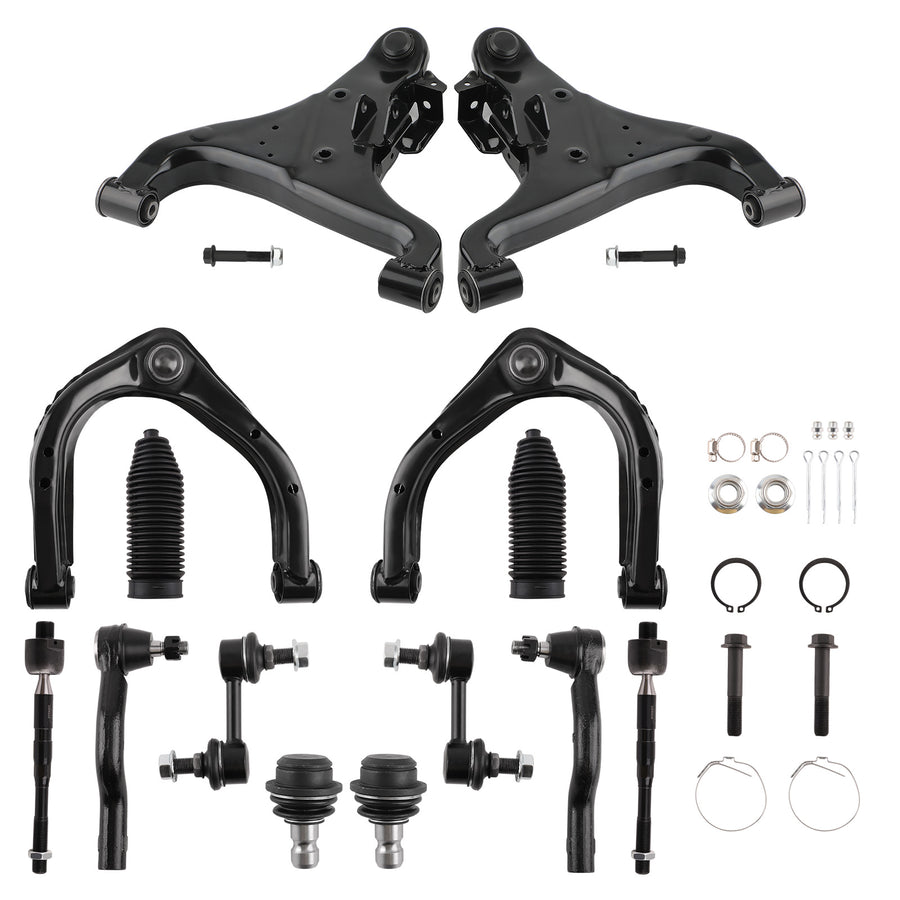 Front Upper Lower Control Arms Sway Bar End Linkfor compatible for Nissan Armada Titan 04-15
