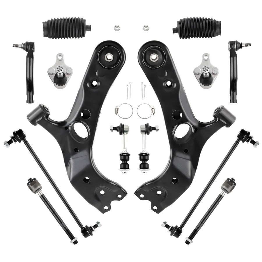 14Pcs Front Lower Control Arm & Sway Bar End Link compatible for Toyota RAV4 2006 - 2018
