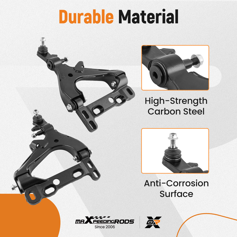 Front Upper Lower Control Arms Ball Joints compatible for Chevrolet Trailblazer 2004 - 2007