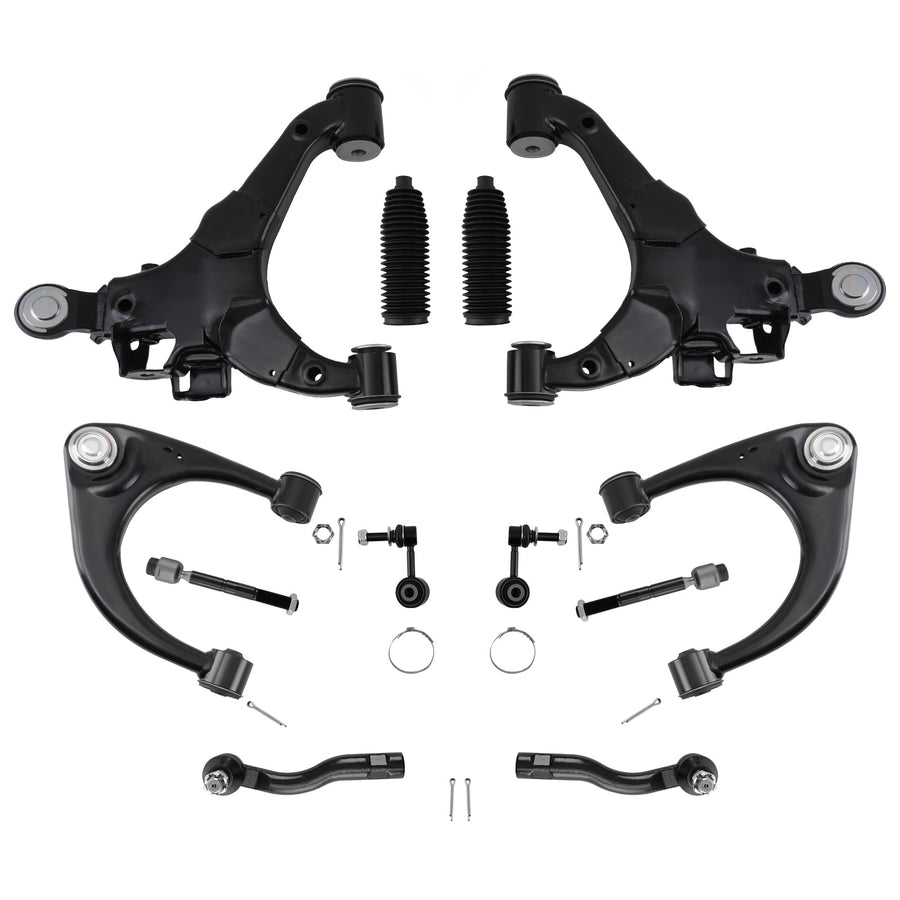 Front Upper Lower Control Arm For 2008-2019 compatible for Toyota Sequoia Tundra Suspension Kit
