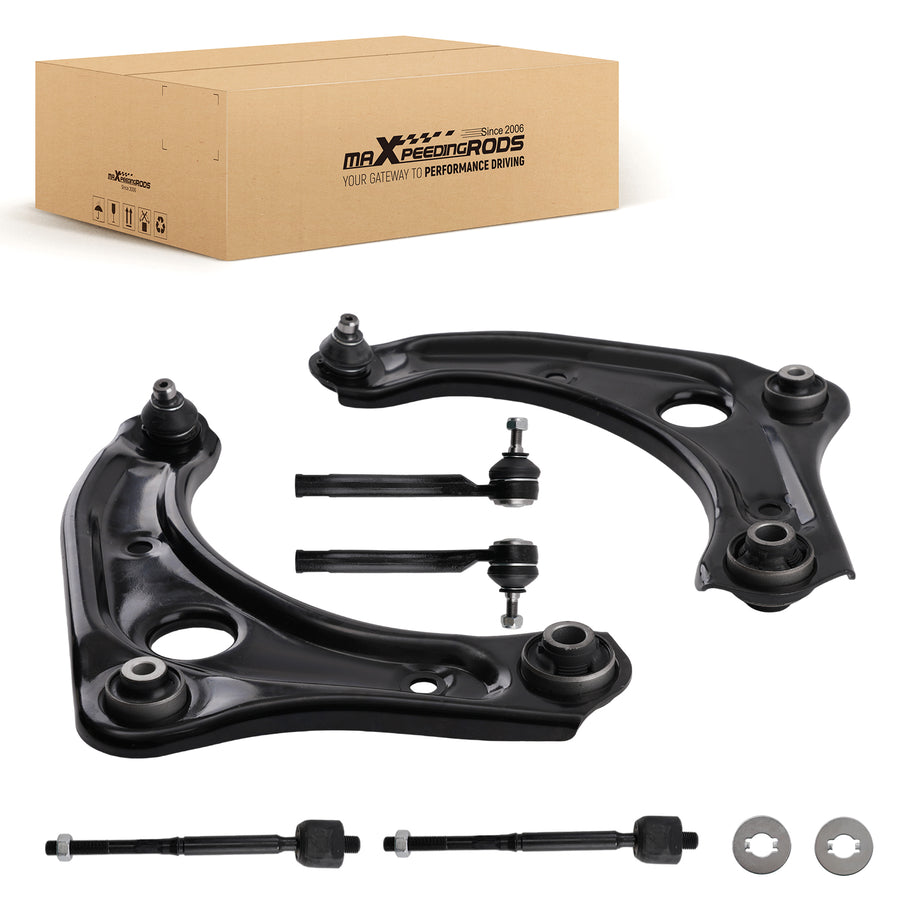 Front Lower Control Arms Tie Rod Ends Kit for 2012-2019 compatible for Nissan Versa Note Micra