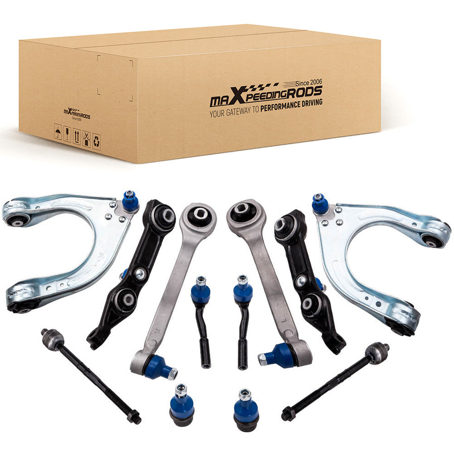 12 Pcs Front Control Arms Tie Rods Ball Joints compatible for Mercedes Benz E320 2003-2008