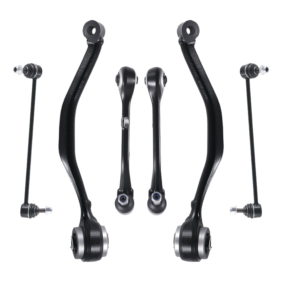 Front Lower Forward Rearward Control Arms Sway Bar Links for 2004 - 2010 compatible for BMW X3