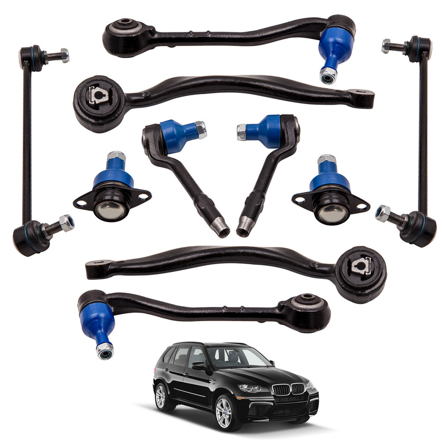 10 Pcs Front Lower Control Arms with Ball Joints compatible for BMW X5 E53 2000 - 2006