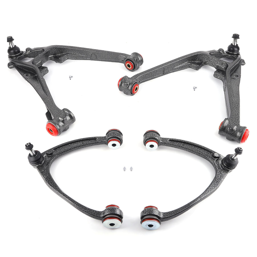 4x Front UpperLower Control Arms for 07-13 compatible for Chevy Silverado GMC Sierra 1500