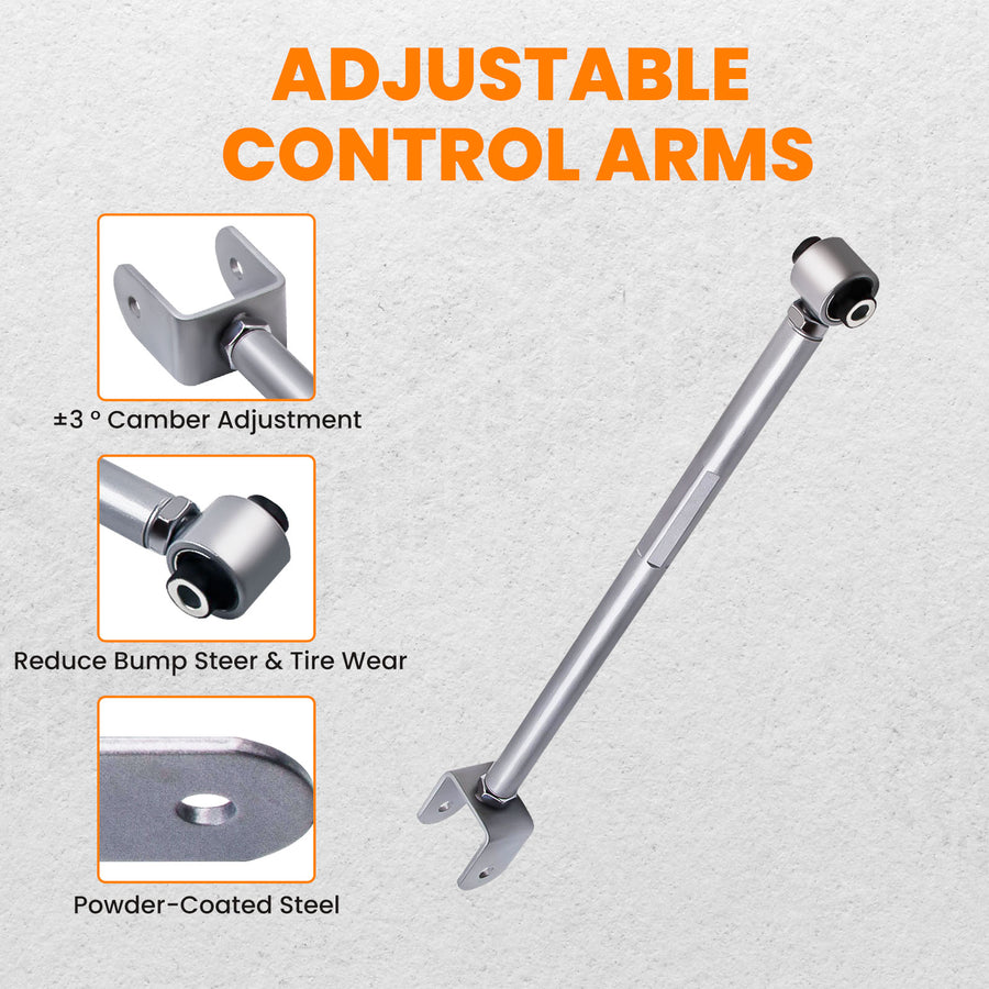 Adjustable Rear Lower Camber Control Arms Kit compatible for BMW 3-Series E36 E46 E85 Z4 X3