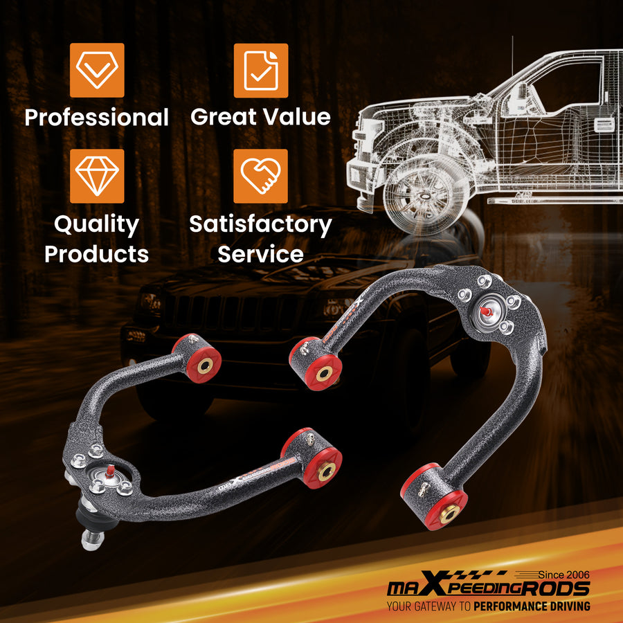 Pair Heavy Duty Front Upper Control Arms 1-4 Lift for Grand Cherokee Commander