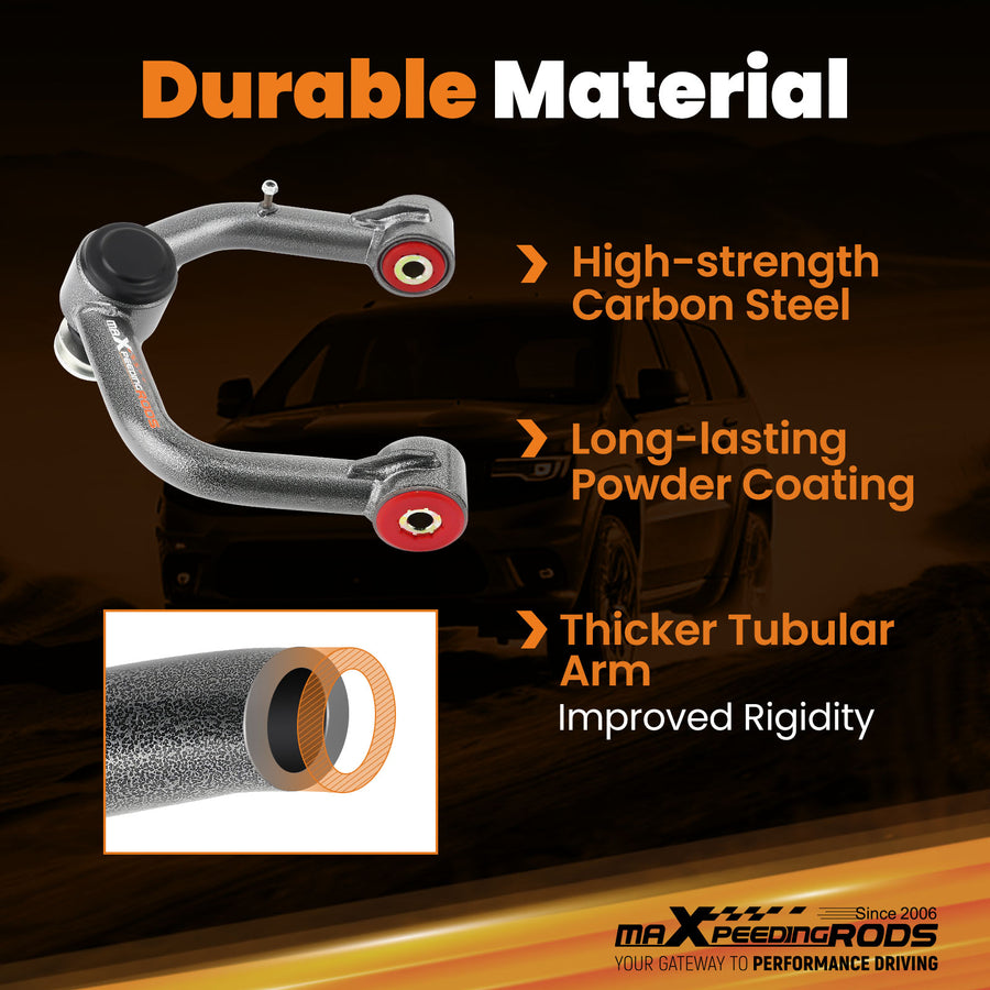 2x Front Upper Control Arm 2-4 Lift ONE-PIECE Bushing compatible for Tundra Sequoia 00-07