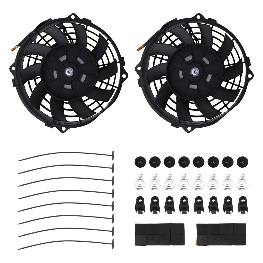 10-Blade Cooling Fan 8.27 for Universal Radiator Application 2900RPM Black