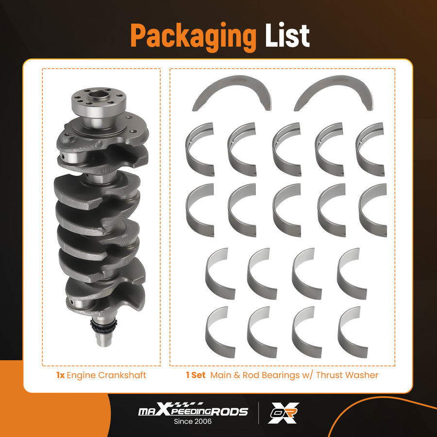 1.6 Turbo Engine Crankshaft + MainRod Bearing Kit 23110-2B710 compatible for HYUNDAI KIA