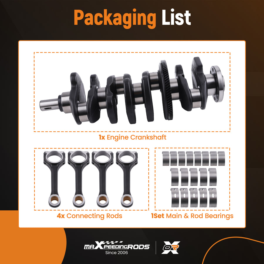 Engine Crankshaft4X Con RodsBearings Set Compatible For M274 compatible for Mercedes-Benz 2.0L