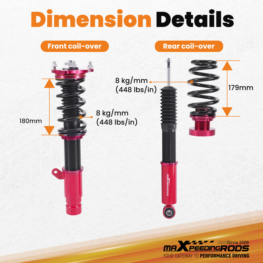 MaXpeedingrods Coilovers Suspension Lowering Kit compatible for Honda Accord 18-22