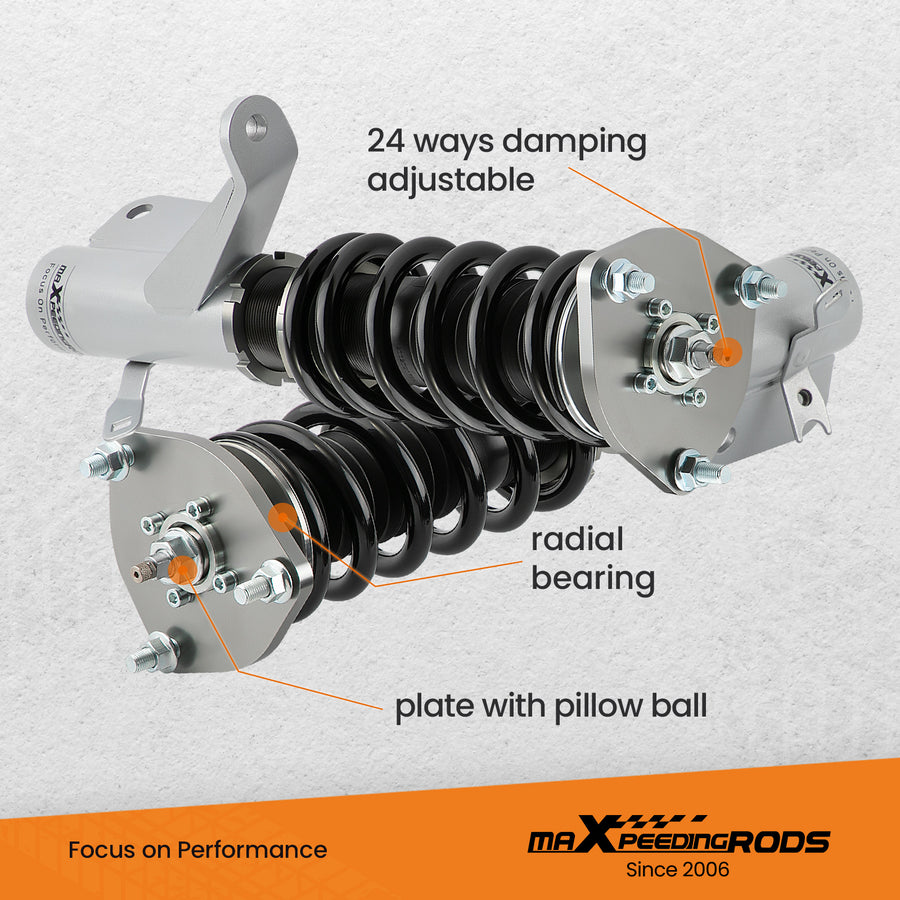 24 Click Damper Coilovers Lowering Kit Compatible for Honda CivicSI 01-05 EM2 ES ET