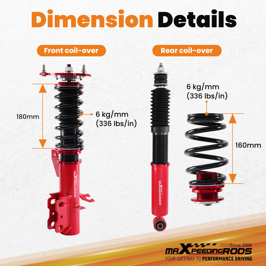 Coilovers Coil Springs Suspension Struts Shocks For 2009-2014 compatible for Nissan Cube Z12