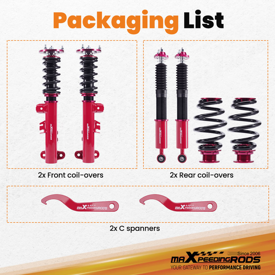 Street Coilovers Kit compatible for BMW 3 Series E36 318 323 325 Sedan Coupe Shock Absorber