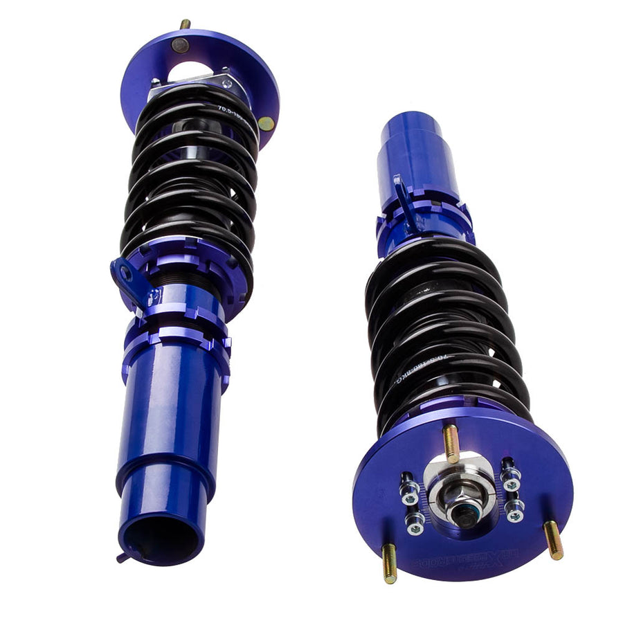 Blue Complete Coilovers compatible for BMW E46 3 Series Adj. Height + Pair Sway Bar Links lowering kit