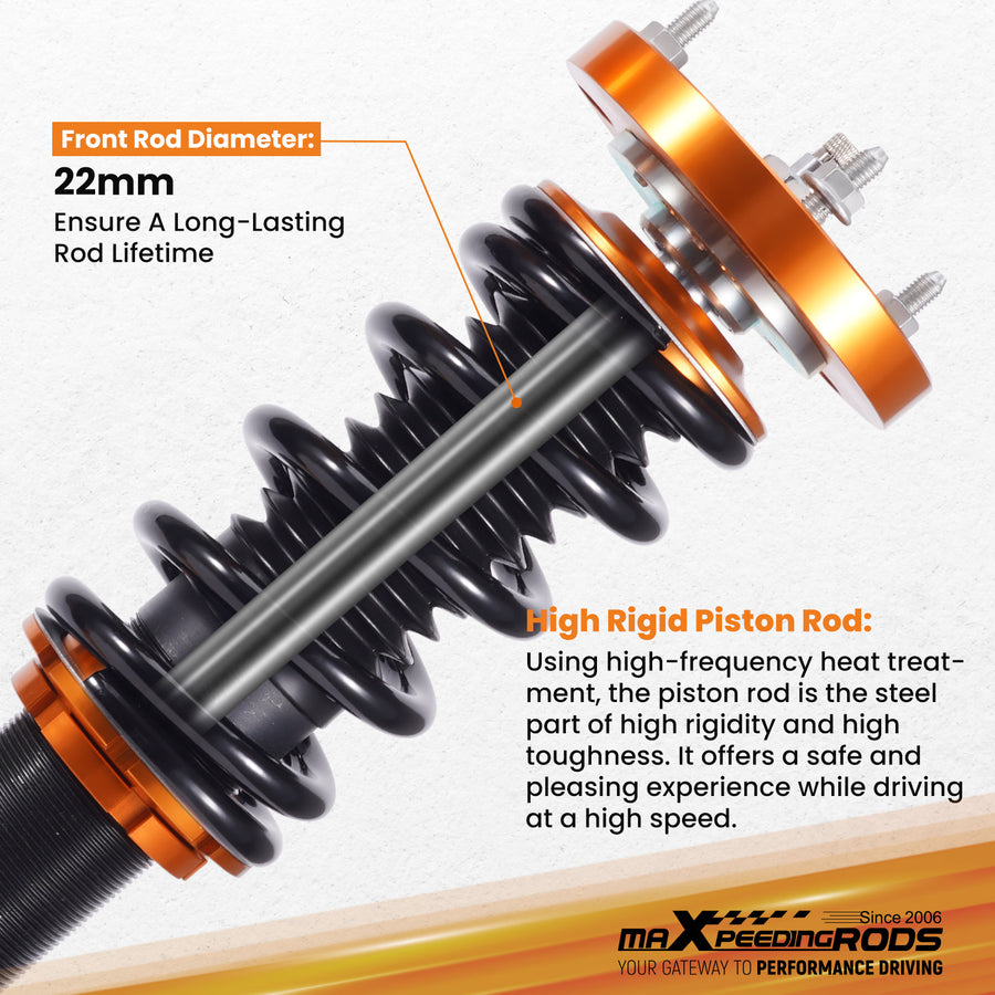 24 Way Damper Coilover Shock Strut compatible for BMW 3 2-door Convertible (E46) 00-07 lowering kit