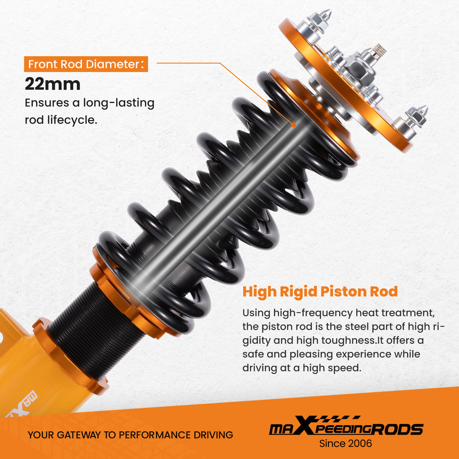 24 Way Damper Coilovers Lowering Suspension compatible for BMW 1-SERIES RWD (E82/E88) 08-13