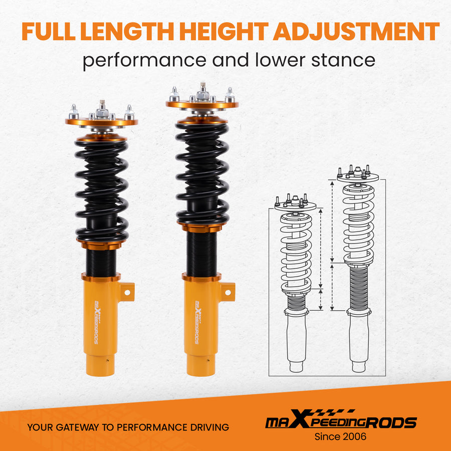 24 Way Damper Coilovers Lowering Suspension compatible for BMW 1-SERIES RWD (E82/E88) 08-13