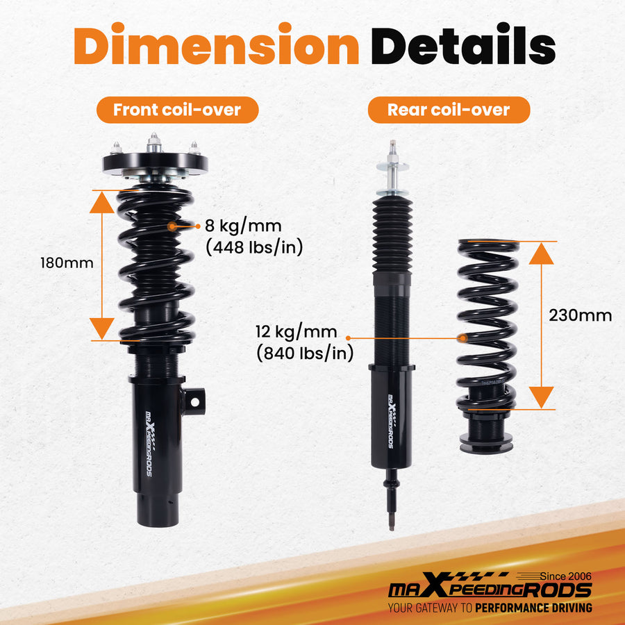 Coilover 24 Step Damper Struts Kit compatible for BMW 3-Series E90 E91 E92 2006-13
