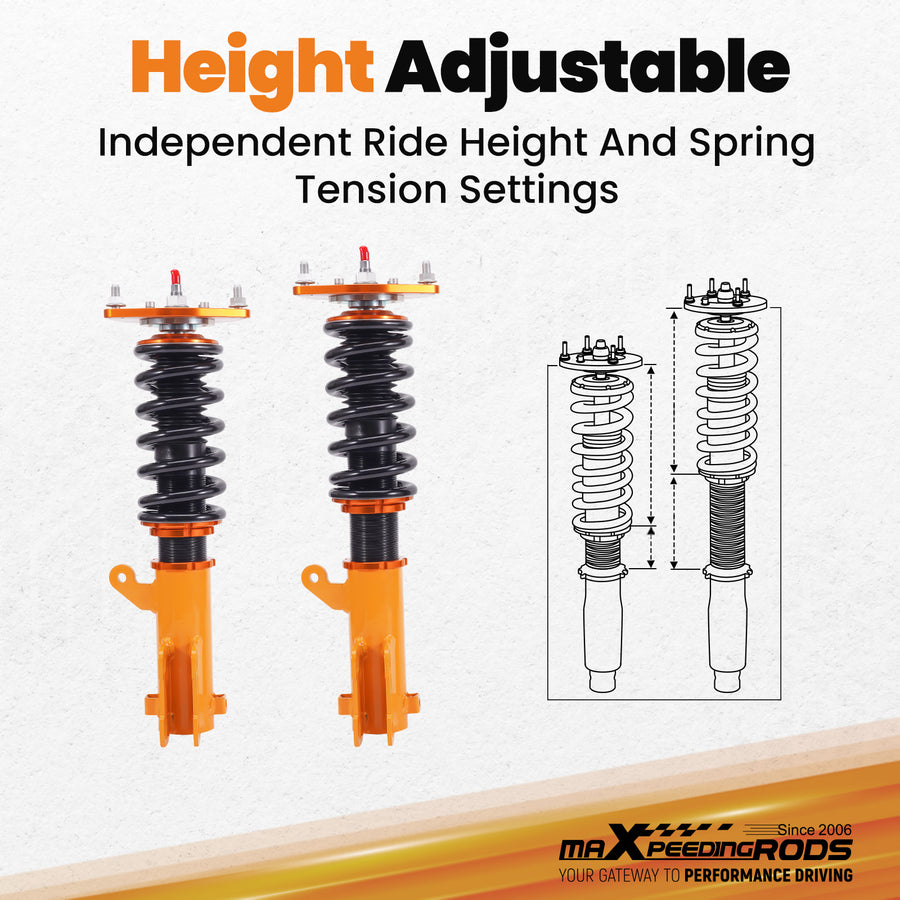24 Level Damper Coilovers Kit compatible for Mitsubishi Eclipse 2000-2005 Shcok Absorbers