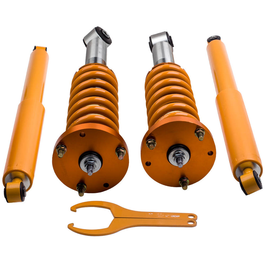 Compatible for FORD F-150 2WD 2004-2008 Preloaded Gold Shocks Front and Rear Shock Absorbers lowering kit