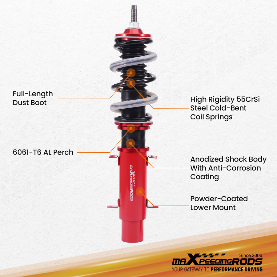 Coilovers Suspension Springs Kit compatible for VW Volkswagen Golf Jetta MK4 1997-2006