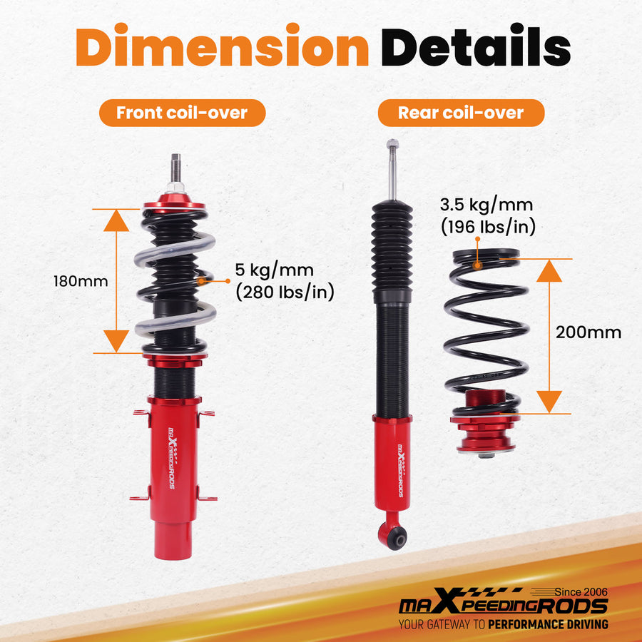 Coilovers Suspension Springs Kit compatible for VW Volkswagen Golf Jetta MK4 1997-2006