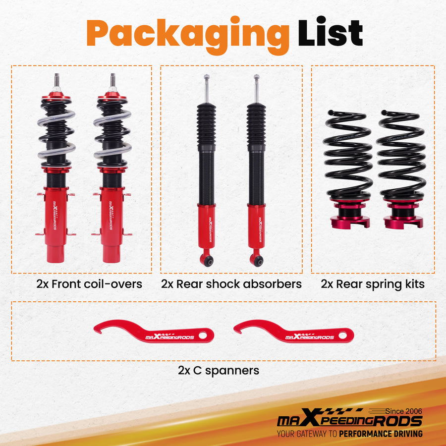 Coilovers Suspension Springs Kit compatible for VW Volkswagen Golf Jetta MK4 1997-2006