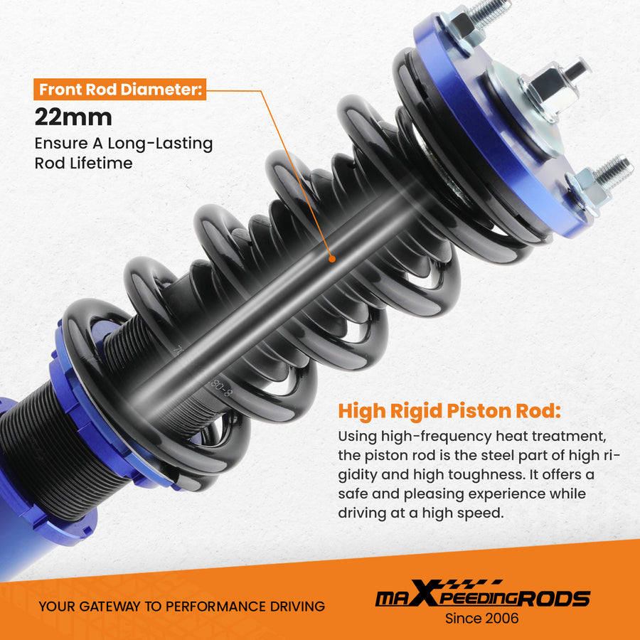 Coilovers Shock Adjustable Front Rear Camber Kit Toe Combo compatible for Honda Civic 96-00