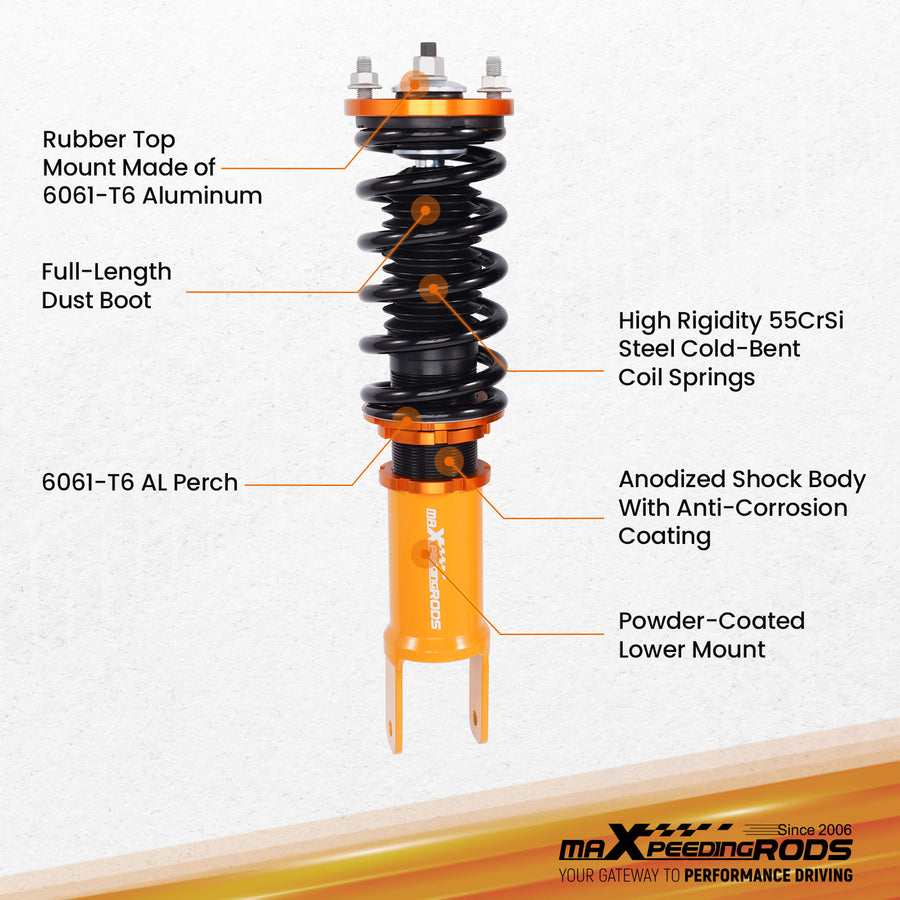 Coilovers Sets compatible for Honda Civic 92-95 EG EJ EH 94-01 Integra DC DB Adj. Height